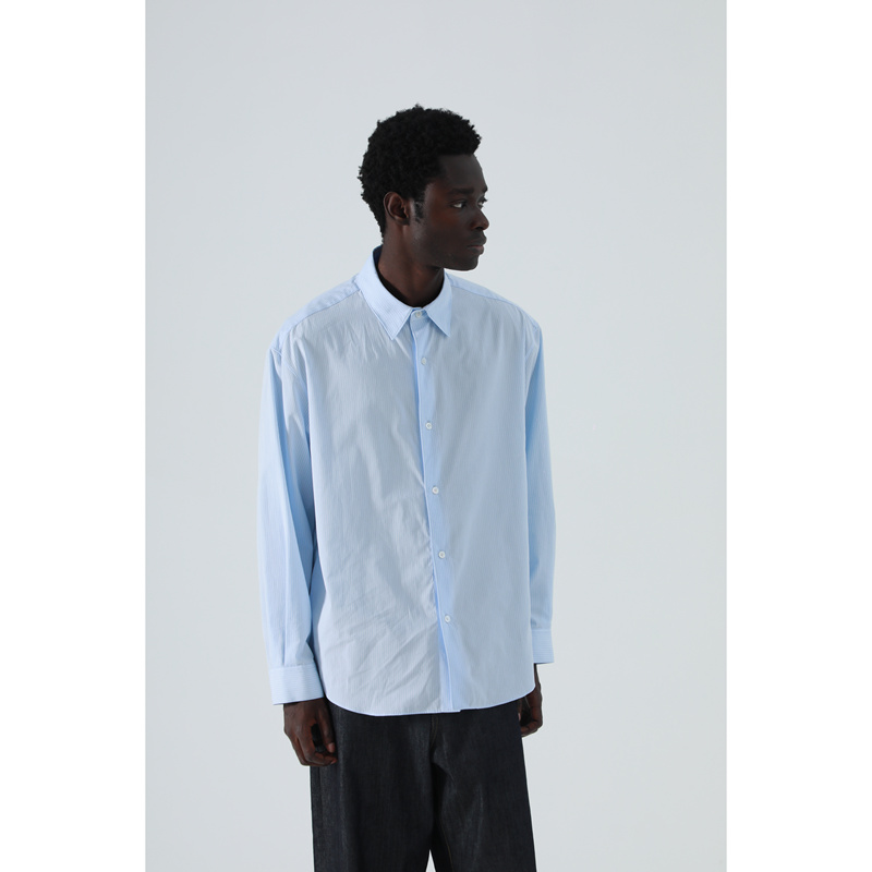 Merge Peach Cotton Stripe Shirt Long-Staple Cotton High-Density Brushed Striped Long-Sleeve Shirt Merge Peach Cotton Stripe Shirt Long-Staple Cotton High-Density Brushed Striped Long-Sleeve Shirt