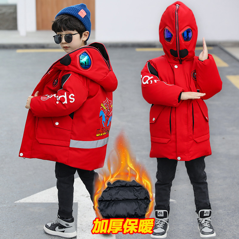 Boys' Cotton-Padded Jacket Autumn and Winter 2026 New Stylish Children's Spider-Man Cotton Coat Boys' Winter Thickened Cotton-Padded Jacket Boys' Cotton-Padded Jacket Autumn and Winter 2026 New Stylish Children's Spider-Man Cotton Coat Boys' Winter Thickened Cotton-Padded Jacket