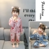 Trẻ em từ 0 mùa hè mỏng 1 pajama bé gái 2 băng lụa nhà phù hợp với 3 dài tay áo 4 bé gái 5 bé điều hòa nhiệt độ. 