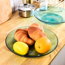 Xibi glass fruit plate home large snack plate candy snack plate modern living room coffee table fruit plate