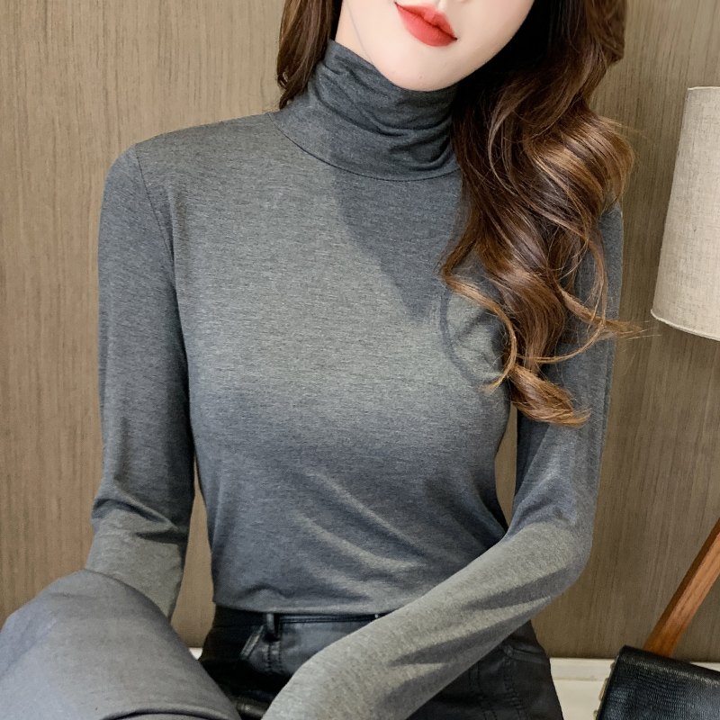 High-necked bottoming shirt women's autumn and winter inner wear black spring and autumn all-match 2022 new modal T-shirt women's top trend