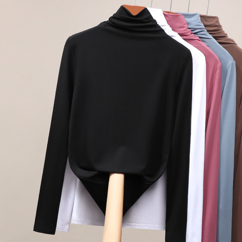 High-necked bottoming shirt women's autumn and winter inner wear black spring and autumn all-match 2022 new modal long-sleeved t-shirt women's tops