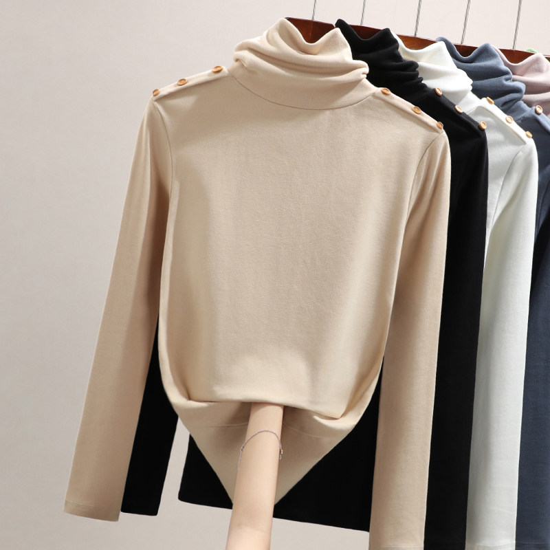 High-necked bottoming shirt women's autumn and winter inner wear black spring and autumn all-match 2022 new foreign style long-sleeved t-shirt women's tops