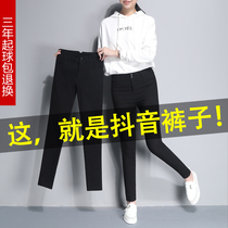 2022 autumn winter new beating underpants woman outside wearing pencil tight fit small feet high waist display slim Korean version black 90% plus suede