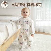 Baby jumpsuit home clothing children sleeping bag pure cotton baby air conditioning clothing summer thin newborn climbing clothing