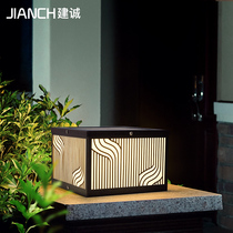 Solar courtyard pillar lamp garden villa gate pillar lamp outdoor wall lamp outdoor waterproof modern column lamp