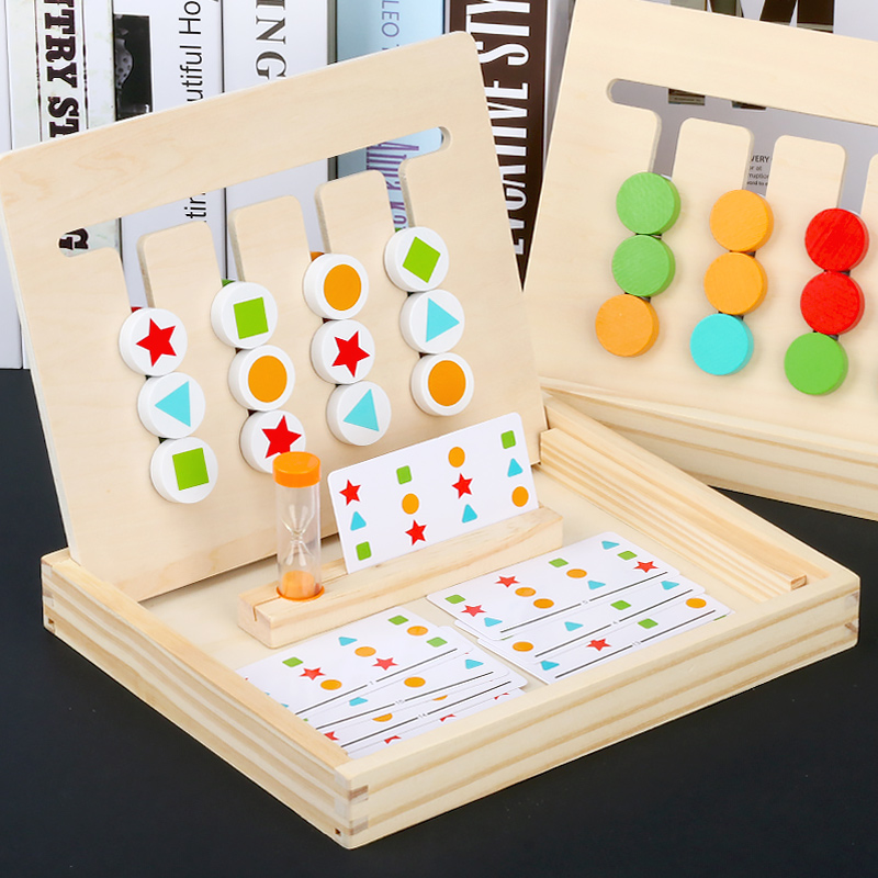 Montessori early education educational toys parent-child interaction four-color game young children logical thinking training desktop boys and girls