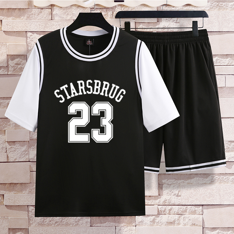 Short-Sleeved Basketball Uniform Set for Men and Women, Summer No. 23 Fake Two-Piece Children's Jersey, No. 24 Kobe Bryant Jersey for Boys and Teenagers