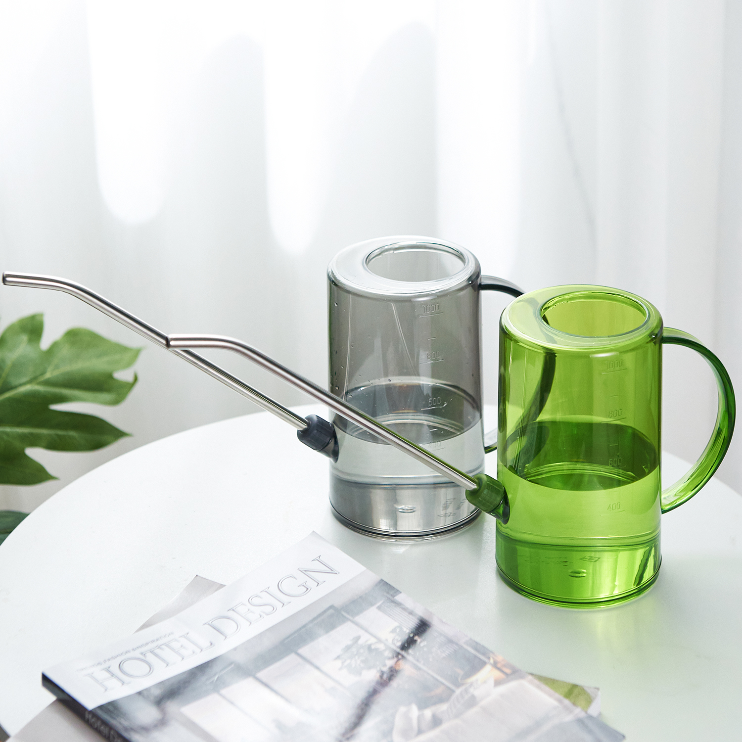 Stainless Steel Long Mouth Watering Pot Home Transparent Sprinkler Pot Gardening Watering Potted Plant Theorizer Tool Large Capacity Spray Pot