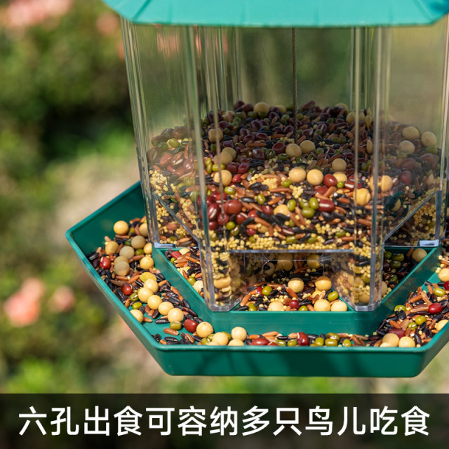 Bird feeder outdoor balcony semi-automatic feeder courtyard outdoor hanging waterproof trough wild sparrow feeder