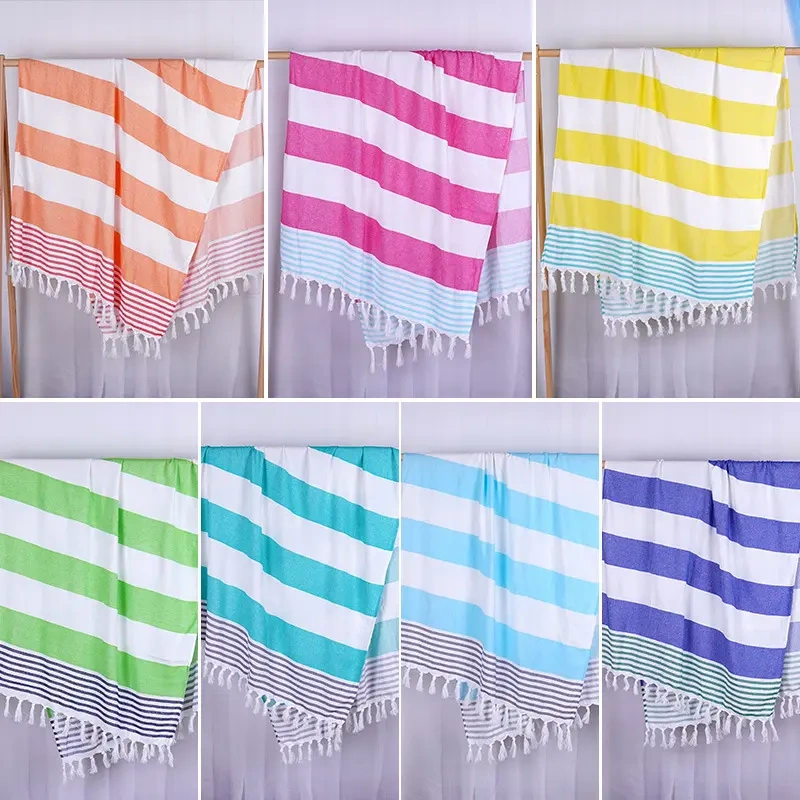 100*180cm Beach Towels Blanket with Tassels Turkish Beach Blanket Striped Bath Towel Mat 100*180cm Beach Towels Blanket with Tassels Turkish Beach Blanket Striped Bath Towel Mat