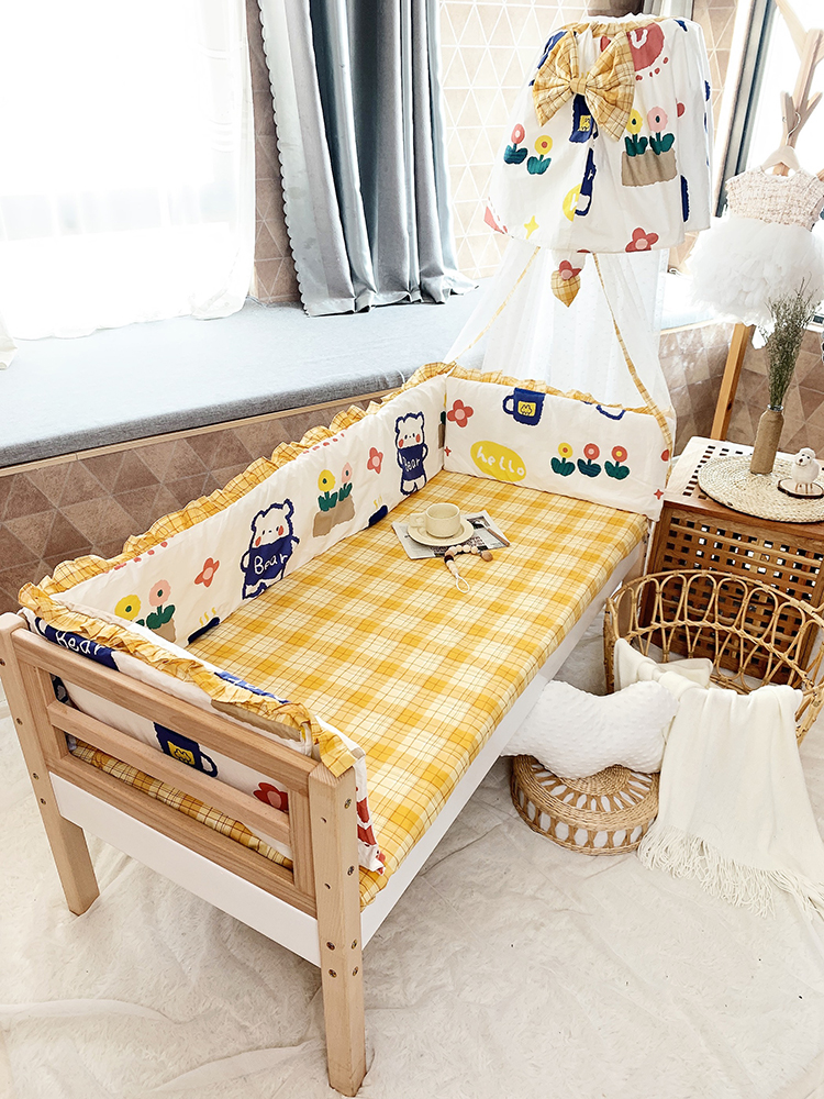 Baby bed bed fence Cotton fence drop barrier cloth Children's splicing bed soft bag Baby anti-collision fence on two sides and three sides