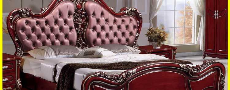 Bộ bàn ghế Mỹ kết hợp phòng ngủ đầy đủ bộ sáu bộ đồ cưới phòng cưới nội thất tủ quần áo giường bàn trang điểm giường ngủ