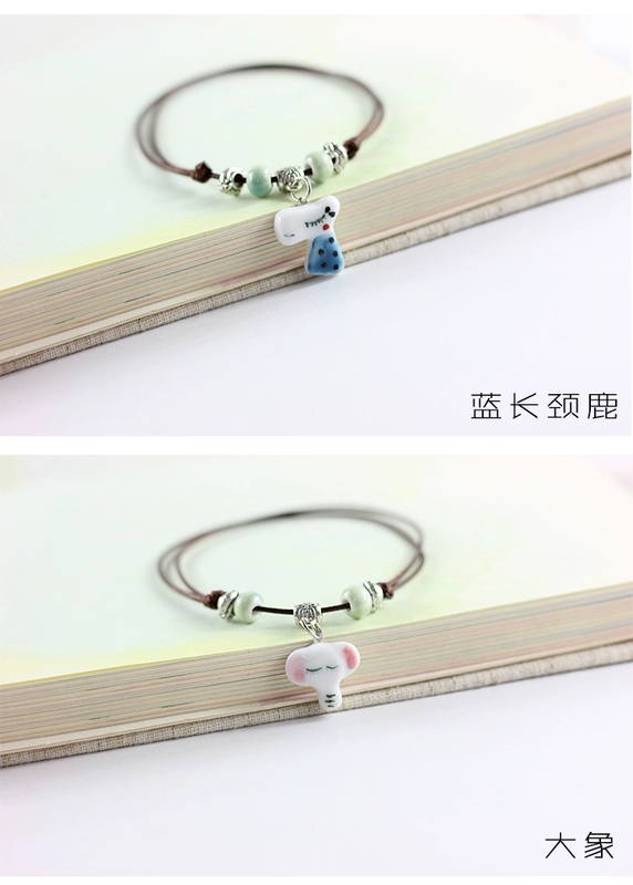 Thời trang Hàn Quốc gốm dễ thương vẽ tay nhỏ vòng tay gốm tươi sáng tạo thời trang trang sức nhỏ có thể làm vòng chân - Vòng chân vòng chân cho nữ