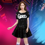 啦啦操 Служба спектакля Современная джазовая танцевальная одежда женщина для взрослых квадрат танцевальная служба Lala Команда формы Sequint