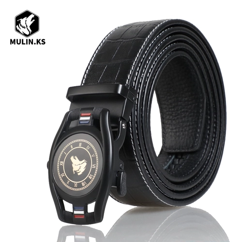 Кожаный ремень, штаны, из натуральной кожи, воловья кожа, крокодиловый принт