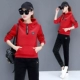 Cộng thêm áo nhung dày thể thao phù hợp với nữ Slim 2018 thời trang mới nhung vàng mặc giản dị áo len mùa đông hai mảnh