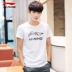 Áo thun nam tay ngắn Li Ning 2019 hè mới chính hãng thể thao áo thun cổ tròn giản dị lớn cotton cotton - Áo phông thể thao áo thun thể thao nam có cổ Áo phông thể thao