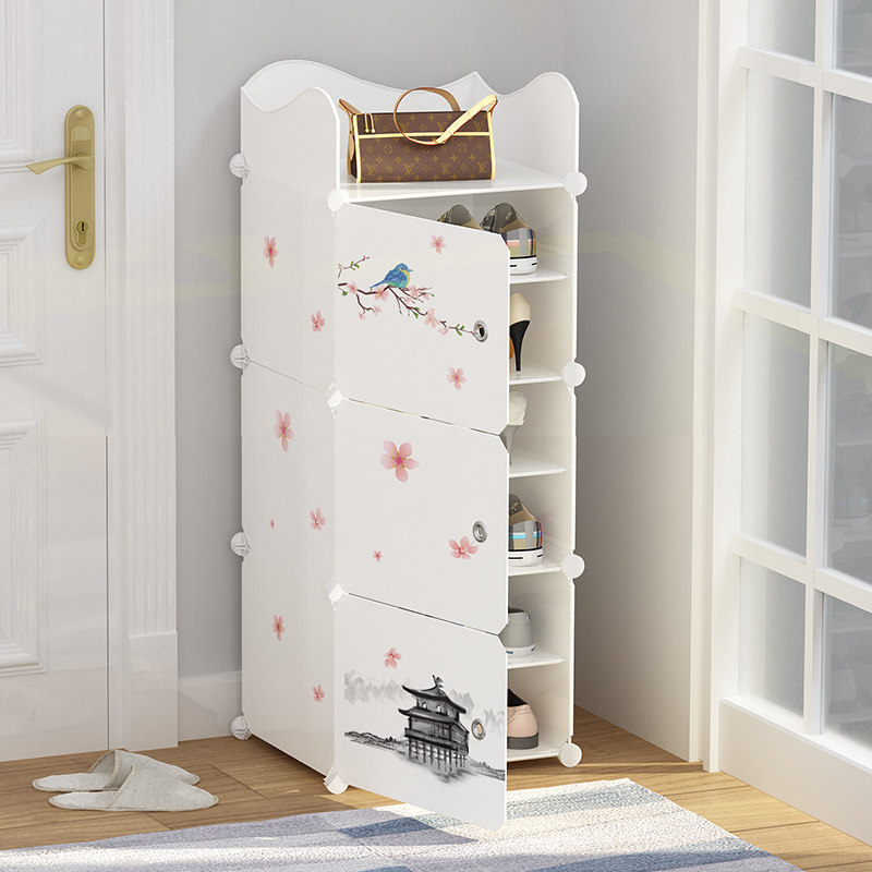 Shoe shelf simple home storage artifact dustproof multi-layer indoor good-looking economical door shoe cabinet large capacity