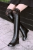 Mùa hè và mùa đông 2020 mới giày ống cao qua đầu gối giày ống phụ nữ gót nêm ren cộng với kích thước dài giày ống cao gót giày phụ nữ - Giày ống