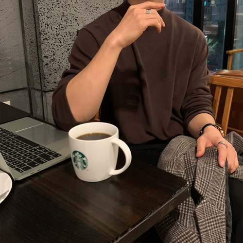 Толстовка для мальчиков, зимний белый базовый приятный телу лонгслив, высокий воротник, изысканный стиль