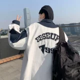 Рубашка, джинсовая мужская осенняя куртка для школьников, подходит для подростков, оверсайз