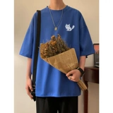 Бордовая летняя футболка с коротким рукавом для влюбленных, в американском стиле, для средней школы