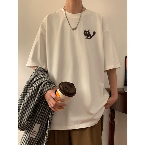 Бордовая летняя футболка с коротким рукавом для влюбленных, в американском стиле, для средней школы