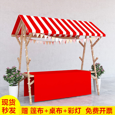 Bazaar stalls Show Shelves Promotional Price City Set Wooden Ceiling Shelf Folding Wooden Frame Night Market Stall Moving Shelving-Taobao