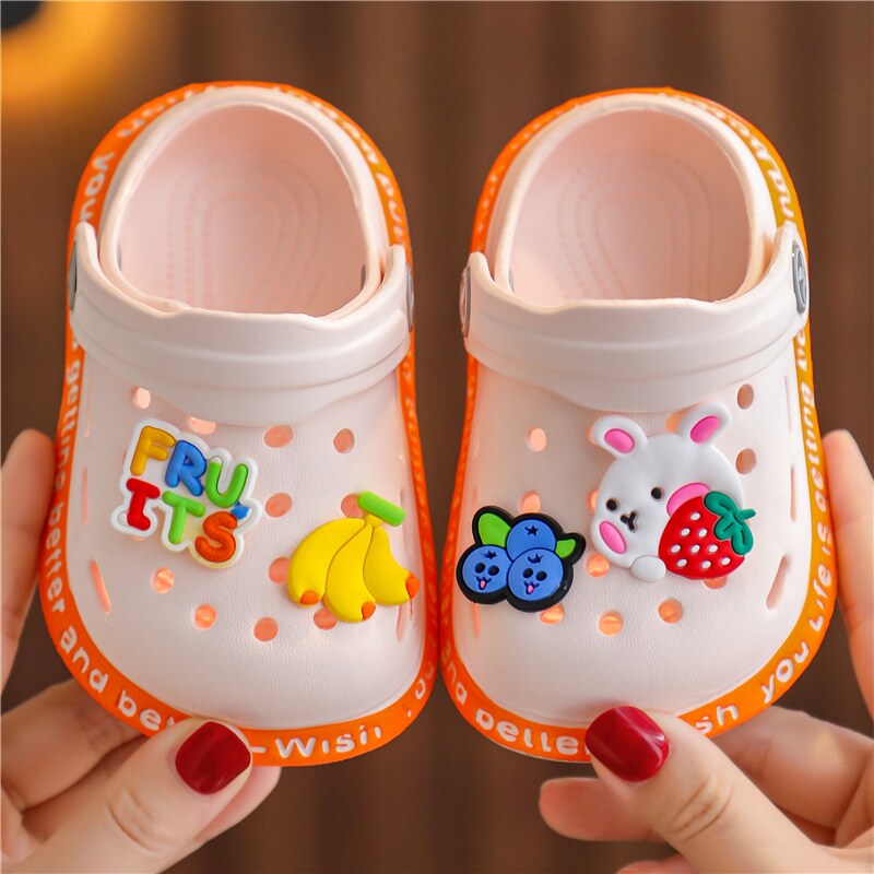Children's hole shoes summer boys and girls cute non-slip soft sole baby infant toddler kids kids Baotou sandals and slippers