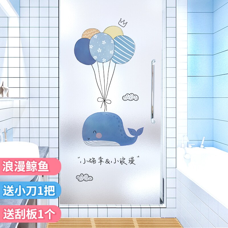 Powder room free perforation curtain waterproof bathroom toilet anti-light blackout home installation window blinding curtain roll curtain