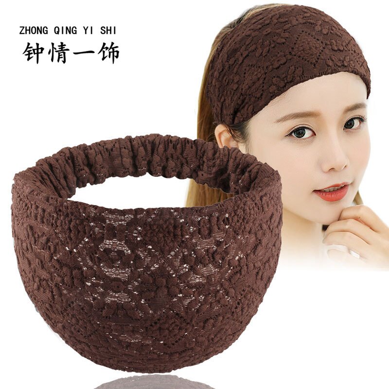 Summer cover white hair hat big face suitable headband wide-brimmed press headband female daily wear white hair cover artifact