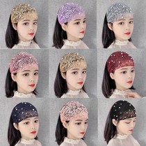 Summer cover white hair hat head scarf female Baotou fashion short hair embarrassing period hair accessories white hair cover artifact wide hairband