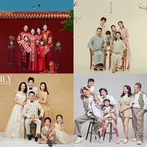 Family photo clothing childrens photography parent-child clothing China red photo studio clothing a family of six Photo Clothing