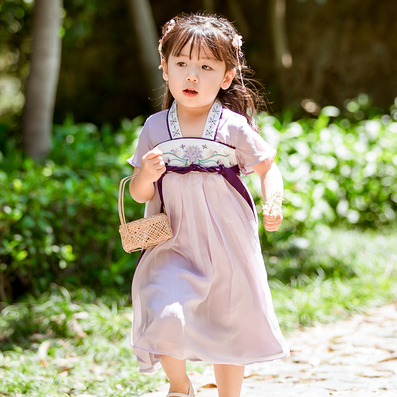 Hanfu Girls Summer China Wind Scout Baby Children's Ancient Fairy Super Wonderland Skirt Ancient Wind Dress summer clothes