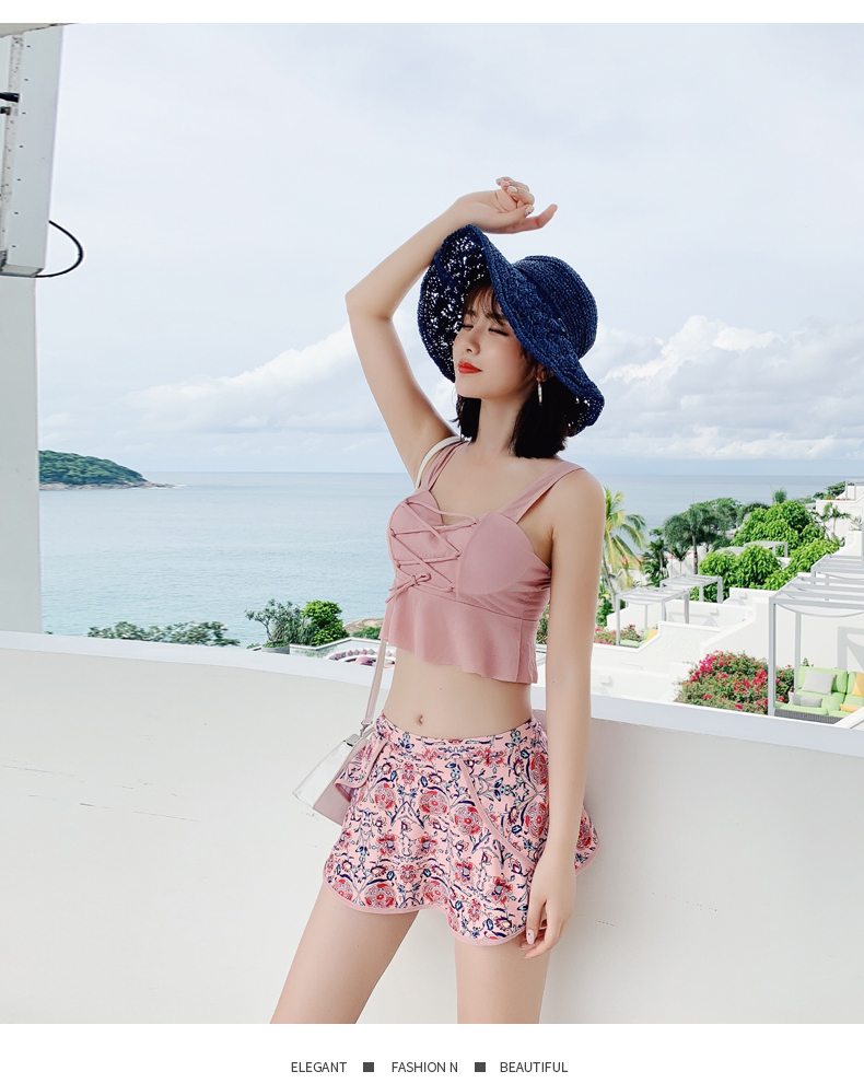 Bộ đồ bơi nữ 2018 mới siêu chia đôi Hàn Quốc khoe ngực nhỏ thu nhỏ dễ thương Nhật Bản đi biển bên bờ biển - Bộ đồ bơi hai mảnh 	đồ bơi 2 mảnh quần