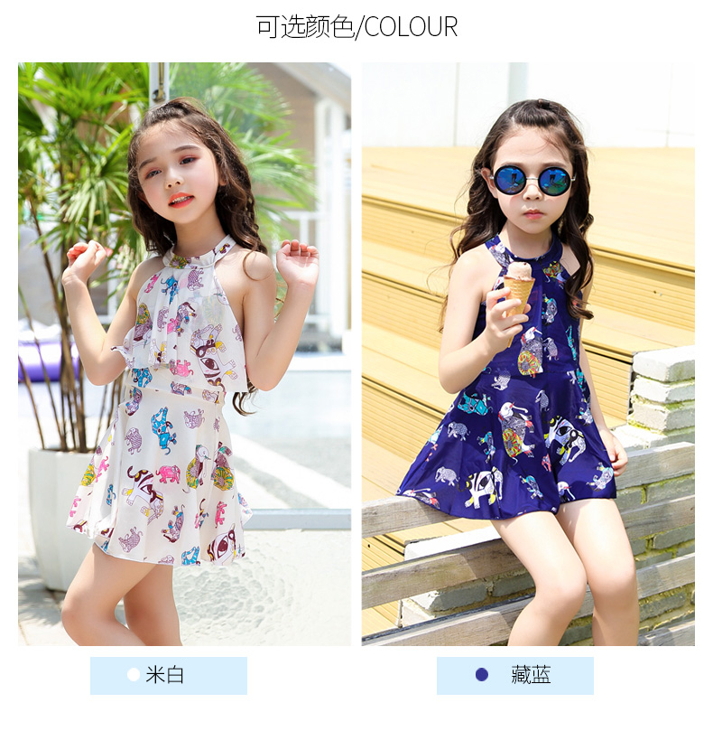 Cô gái mới đồ bơi trẻ em vừa và lớn trẻ em Hàn Quốc đồ bơi cô gái sinh viên một mảnh váy phong cách boxer áo tắm đồ bơi cho bé gái