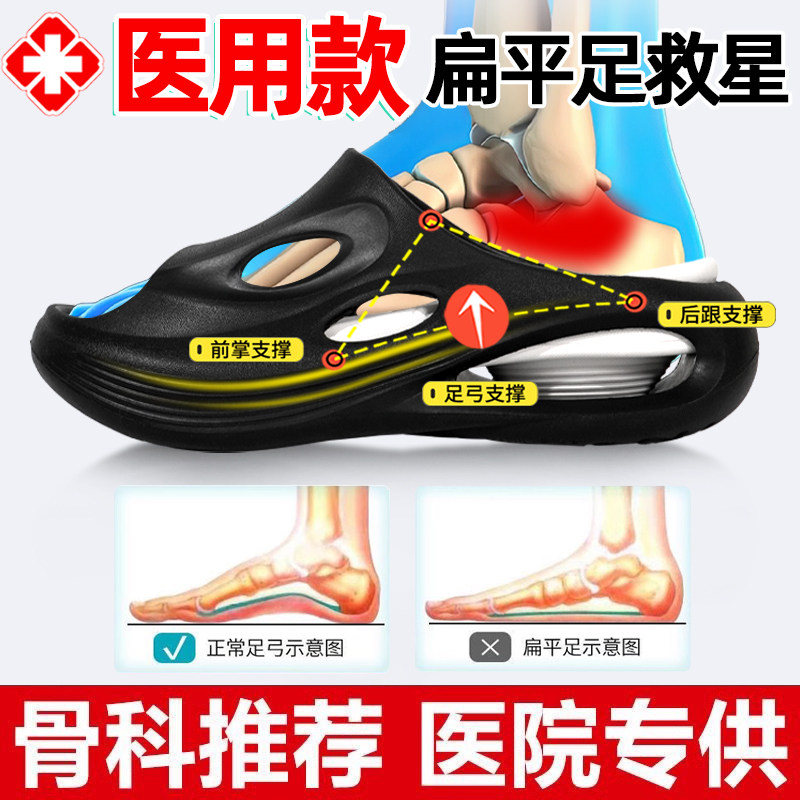 足弓支撑拖鞋平底板脚扁平足矫正鞋垫副舟骨足塌陷医用矫形器男女