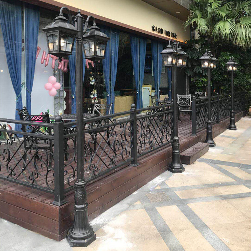 Classic Eurostyle Antique Courtyard lamp 2 heads 2 5 m 3 m Villa Garden View Lamp Community Light Outdoor outdoor lamp