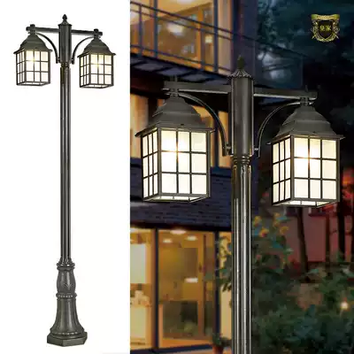 European-style outdoor garden villa waterproof garden light 2 heads 3 heads 2 5 meters outdoor lawn light Community high pole street light