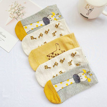Shallow Mouth Low Bunch of Sox Children Ins Chains Summer Cartoon Animals Short Sox South Korea-Japan Lovely Stealth Sox Thin Stockings Boat Socks