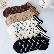 Net Red Sox children shallow mouth low help short socks ins Chauchsia Chauchsia autumn slim European letters Fashion pure cotton boat socks