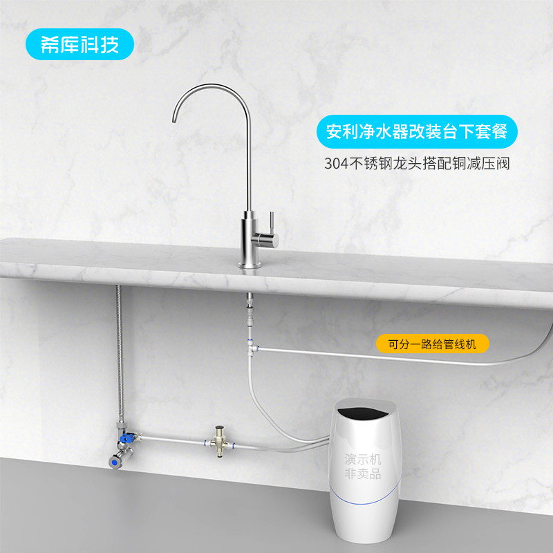 Xiku 304 stainless steel 2-minute faucet is suitable for Amway water purifier Yizhiyuan under-stage modification accessory shunting