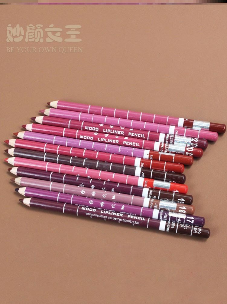 Lip liner female hook line set of 12 color lip liner lipstick pen nude color lip liner pen lasting color does not fade natural modification contour