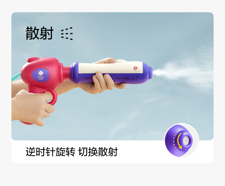 【中国直邮】Bc Babycare 背包水枪儿童玩具喷水网红呲水枪抽拉式非电动水仗大容量 兔子款