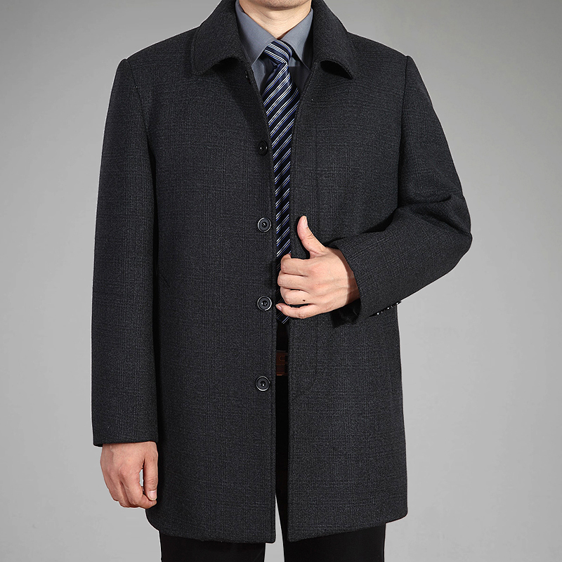 Autumn and winter in the middle aged fur coat with long version of large coat middle aged daddy jacket gapped thickened outerwear