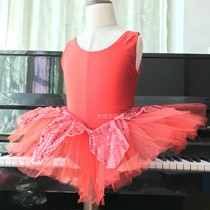 Spot supply red childrens dance performance costumes childrens ballet dance practice clothes Girls performance clothes