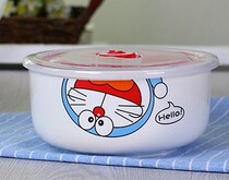 Jingdezhen ceramic fresh-keeping bowl with lid microwave oven lunch box student instant noodle bowl lunch box bone china cute middle bowl