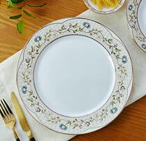 Jingdezhen blue and white ceramic water rhyme with fragrance 10 inch bone china Korean shallow plate flat plate steak plate western food plate