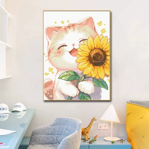 Cross Stitch подсолнечник Cat 2025 Новая нить вышивая спальня Стол гостиной